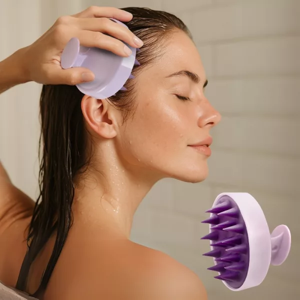 scalp massager, silicone scrubber, shampoo brush, silicone scalp massager